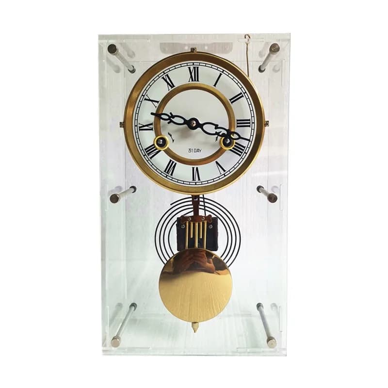 Vintage Mechanical Table Clock Pendulum Wall Clock Luxury Pure Copper Movement Table Watch Desk Clock Bedroom Gift Ideas