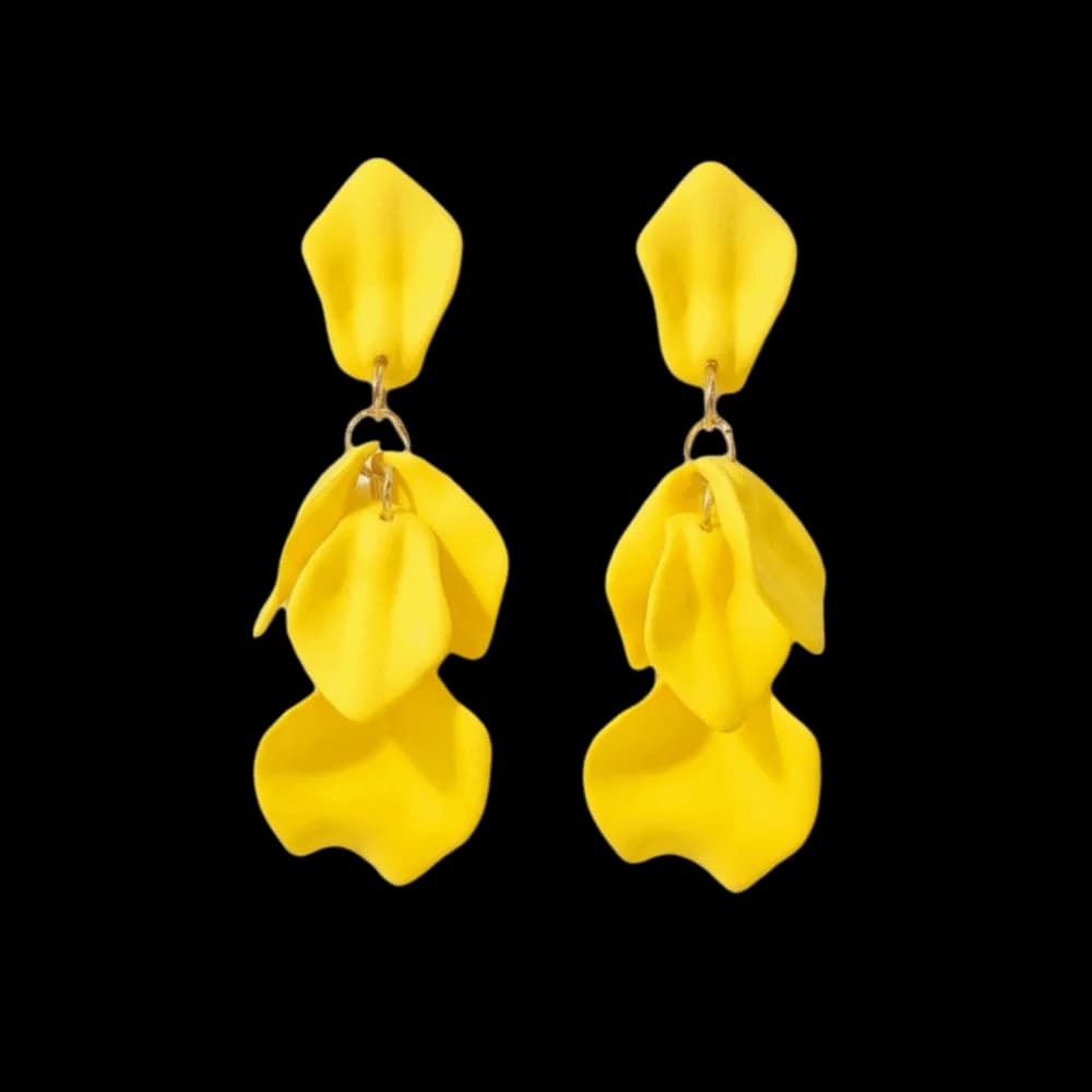 Sweet Petal Tassel Earrings Alloy Candy Color Acrylic Drop Earrings Lightweight Multi-color Dangle Earrings Gift