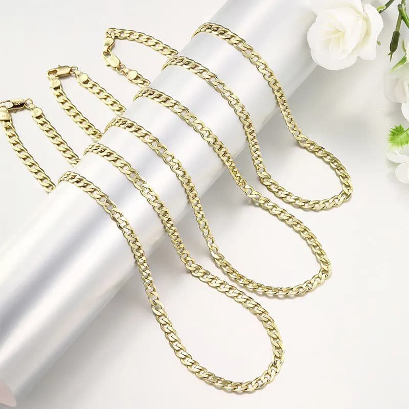XP Jewelry --(50 60 cm x 5,6 mm) Collane Figaro NK 1:1 placcate in oro chiaro 14k per uomo e donna, gioielli alla moda