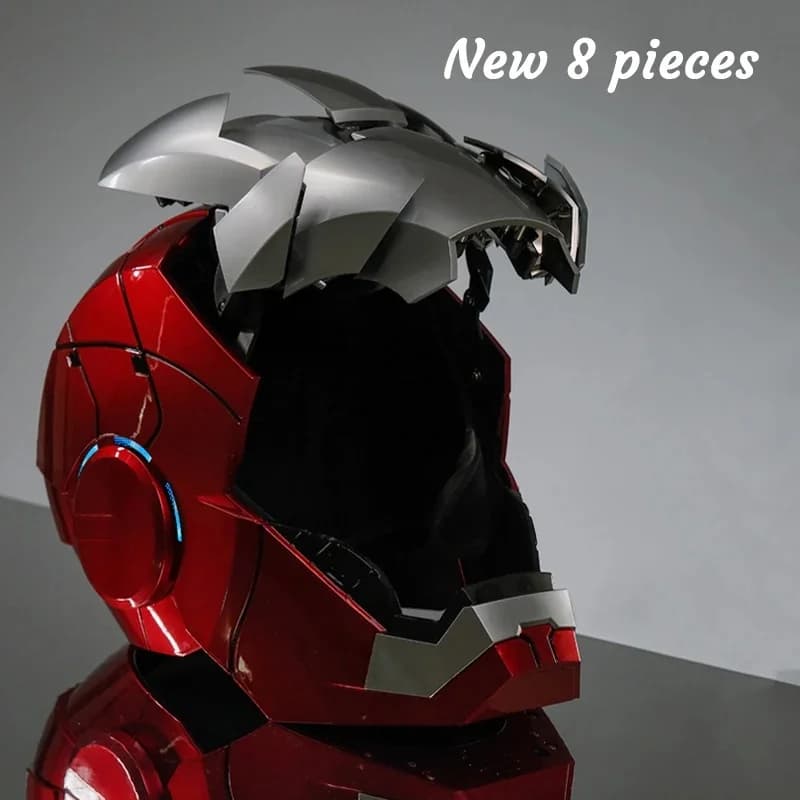Casco Iron Man Mk5 Elettrico ad attivazione vocale Scala 1:1 Maschera indossabile Modello Automatico di apertura/chiusura Giocattolo per adulti Regalo
