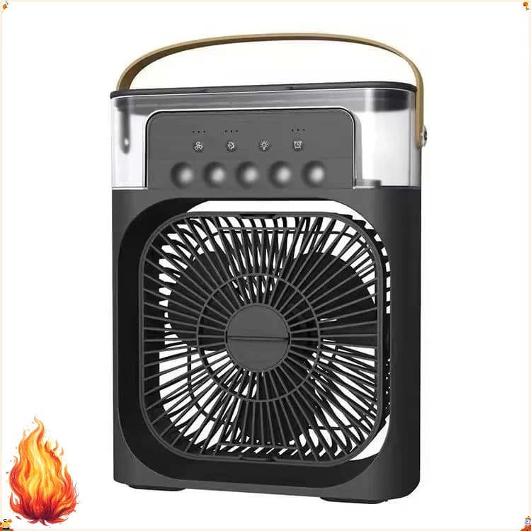 3 In 1 Mini Air Cooler Portable Cooling Fan With LED Night Light Humidifier Desktop Refreshing Appliance For Home Office Bedroom