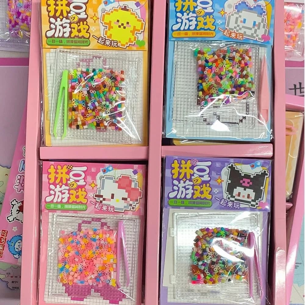Set di Perline Perler per Lavoretti Creativi - Kit Fai-da-Te con Perline Termoadesive per Bambini, Asse da Stiro e Strumenti, Giocattolo Puzzle 3D Regalo per Ragazze e Ragazzi