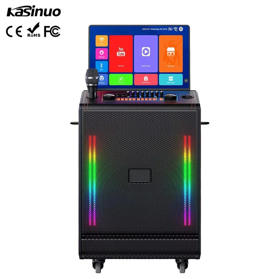 Sistema PA con Altoparlante BT da 80W con Schermo Touch e Sistema Android per Karaoke, per Adulti e Bambini