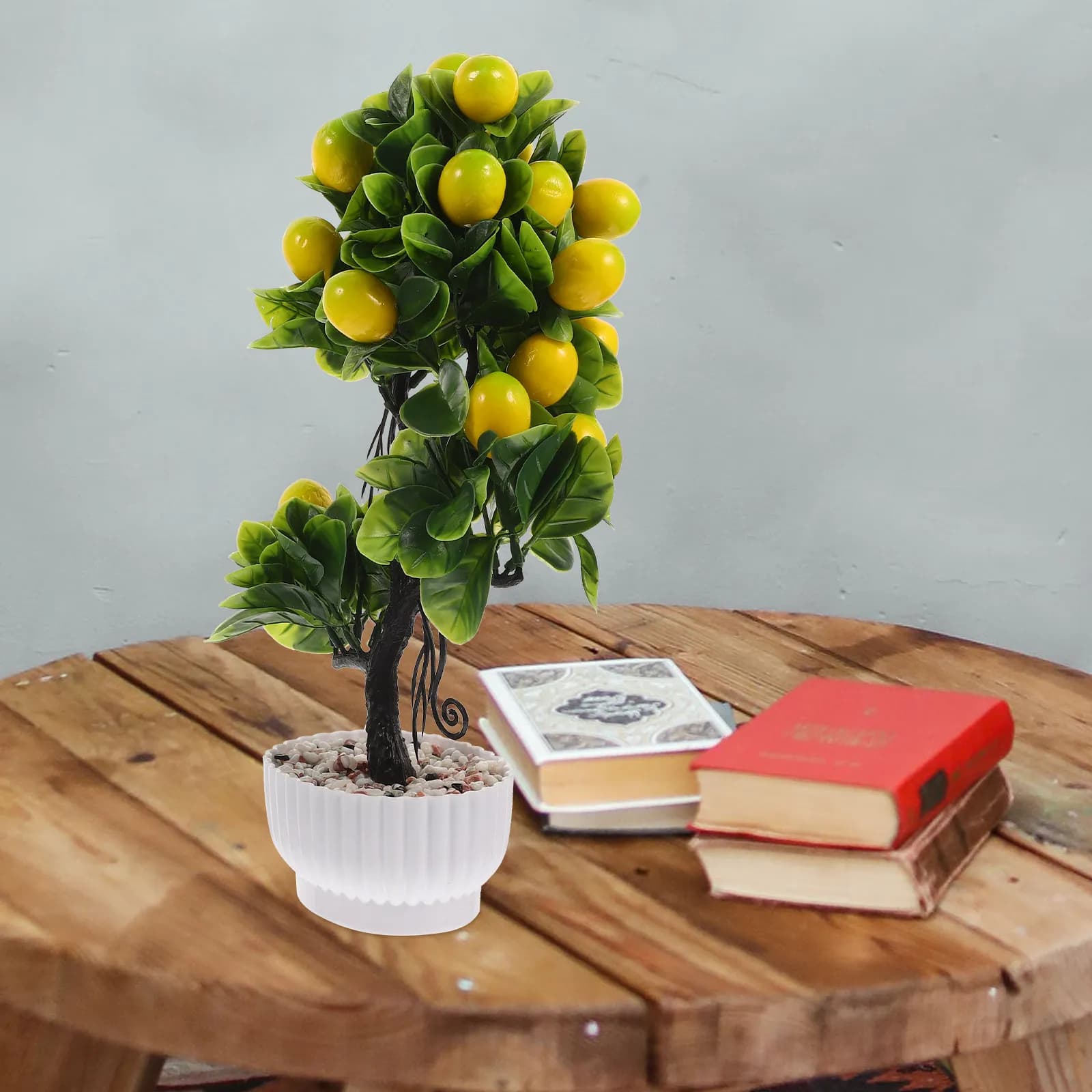 Realistic Artificial Lemon Tree Faux Fruit Tree Potted Plant Decor Simulation Bonsai Indoor Tabletop Decoration