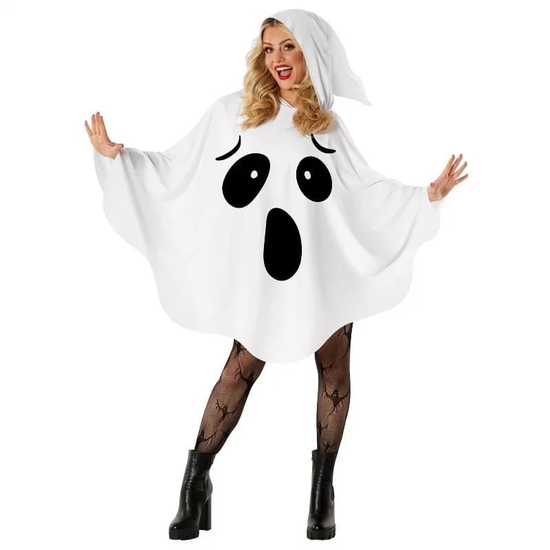Costume di Halloween da Strega per Feste, Set con Pipistrello Bianco, Traspirante e Confortevole, per un'Atmosfera Festiva
