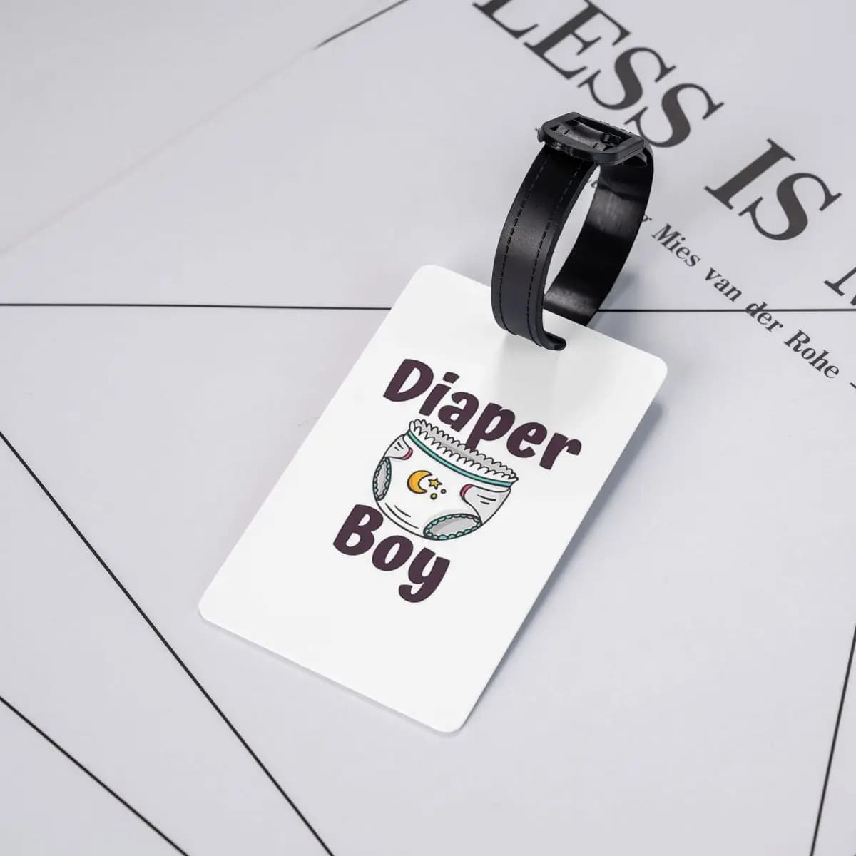 Etichetta per Bagagli con Pannolino per Adulti ABDL, Tag per Valigie da Viaggio, Porta Etichetta con Nome e Indirizzo