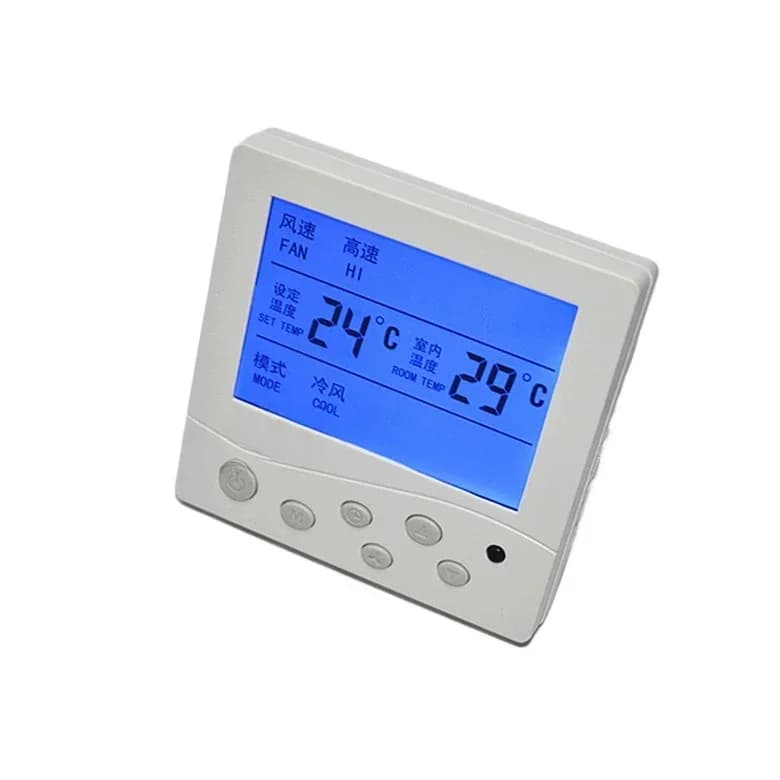 Termostato LCD per condizionatore d'aria centralizzato, pannello di controllo intelligente con touchscreen per il controllo della temperatura, termostato per ventilatore e condizionatore d'aria