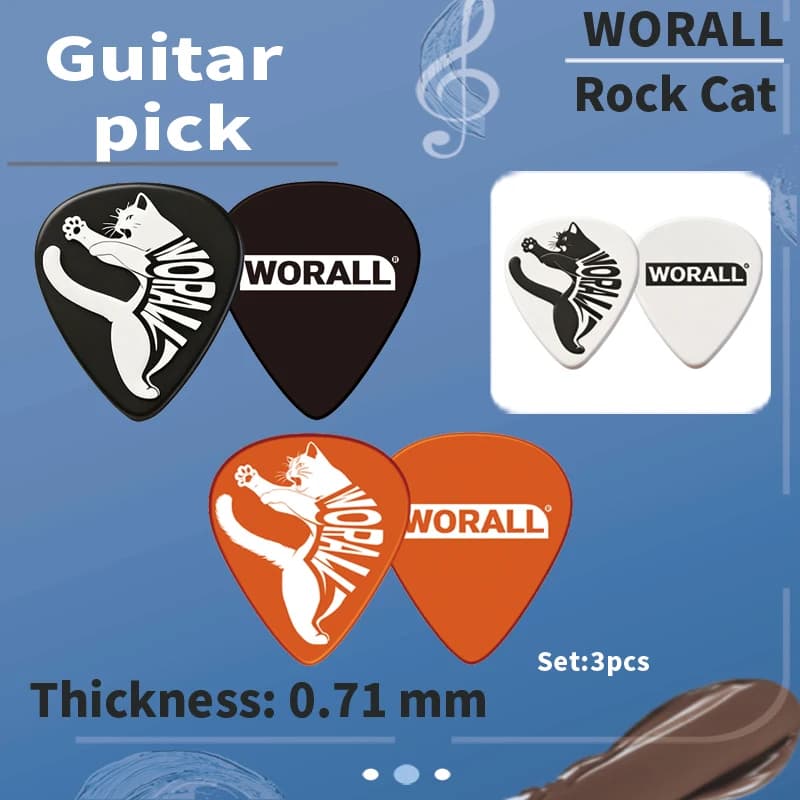 WORALL 3pcs Guitarra/ Bass Guitar paddle/ukulele parts Acoustic guitar picks strings Instrument 0.71Accessories