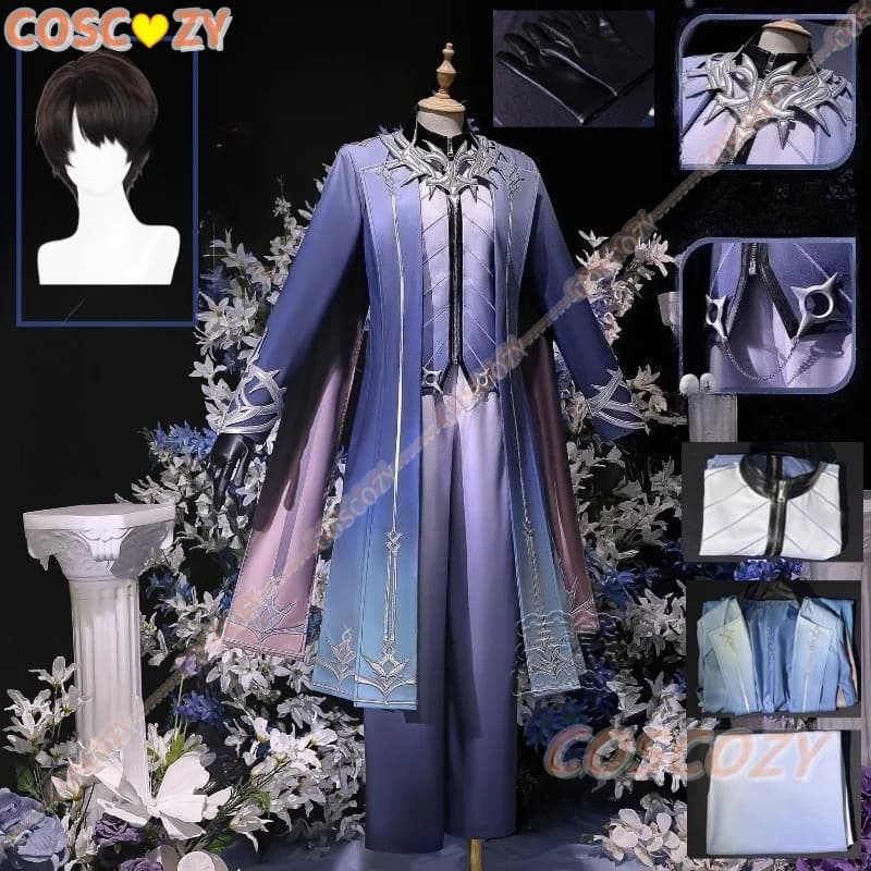 Gioco ‌ ‌ ‌ ‌ ‌ ‌ Love and Deepspace Profeta eterna Zayne Costume Cosplay Parrucca Donna Uomo Festa di Carnevale di Halloween Con Abito da gioco di ruolo