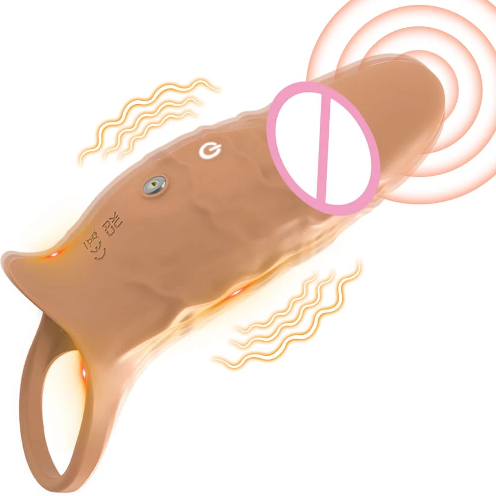 Manicotto per pene in silicone liquido Anello per pene Vibratore Estensore per pene Manicotto per potenziatore della circonferenza per testicoli del pene Punto G Giocattolo del sesso per uomo