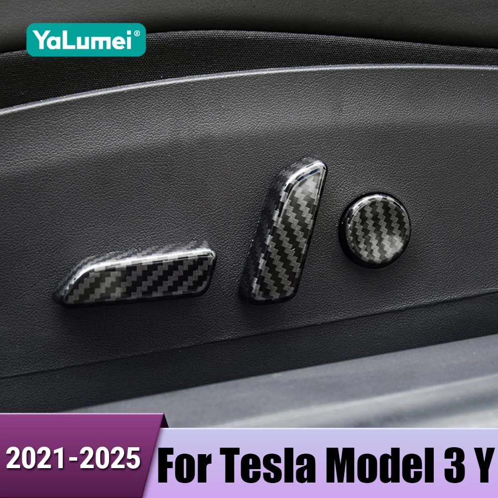 ABS Seggiolino Auto Interruttore di Regolazione Pulsante di Copertura di Protezione Trim Adesivi Accessori Per Tesla Modello 3 Y 2021 2022 2023 2024 2025