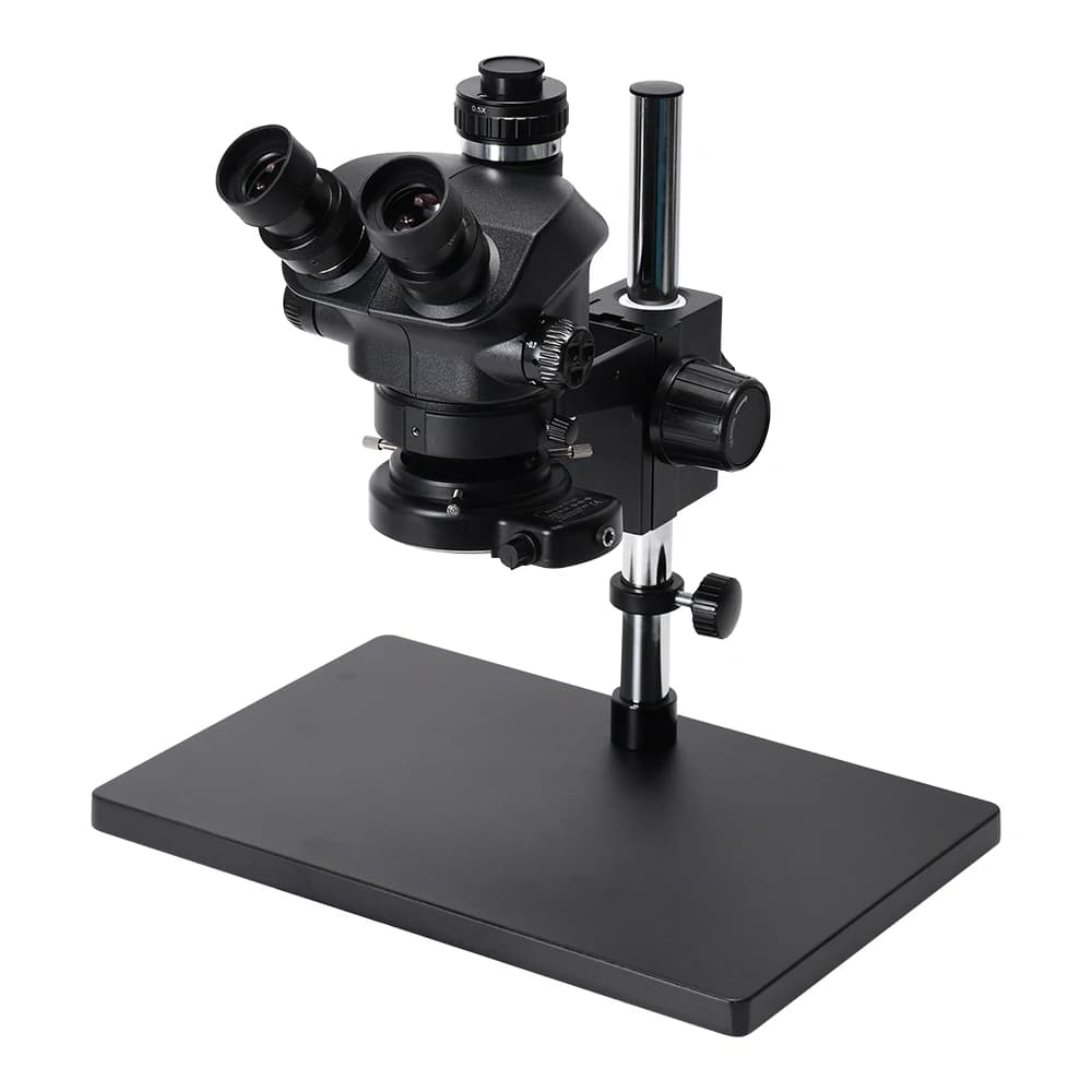 Microscopio trinoculare con zoom stereo trinoculare 7X-50X per saldatura di riparazione di telefoni cellulari