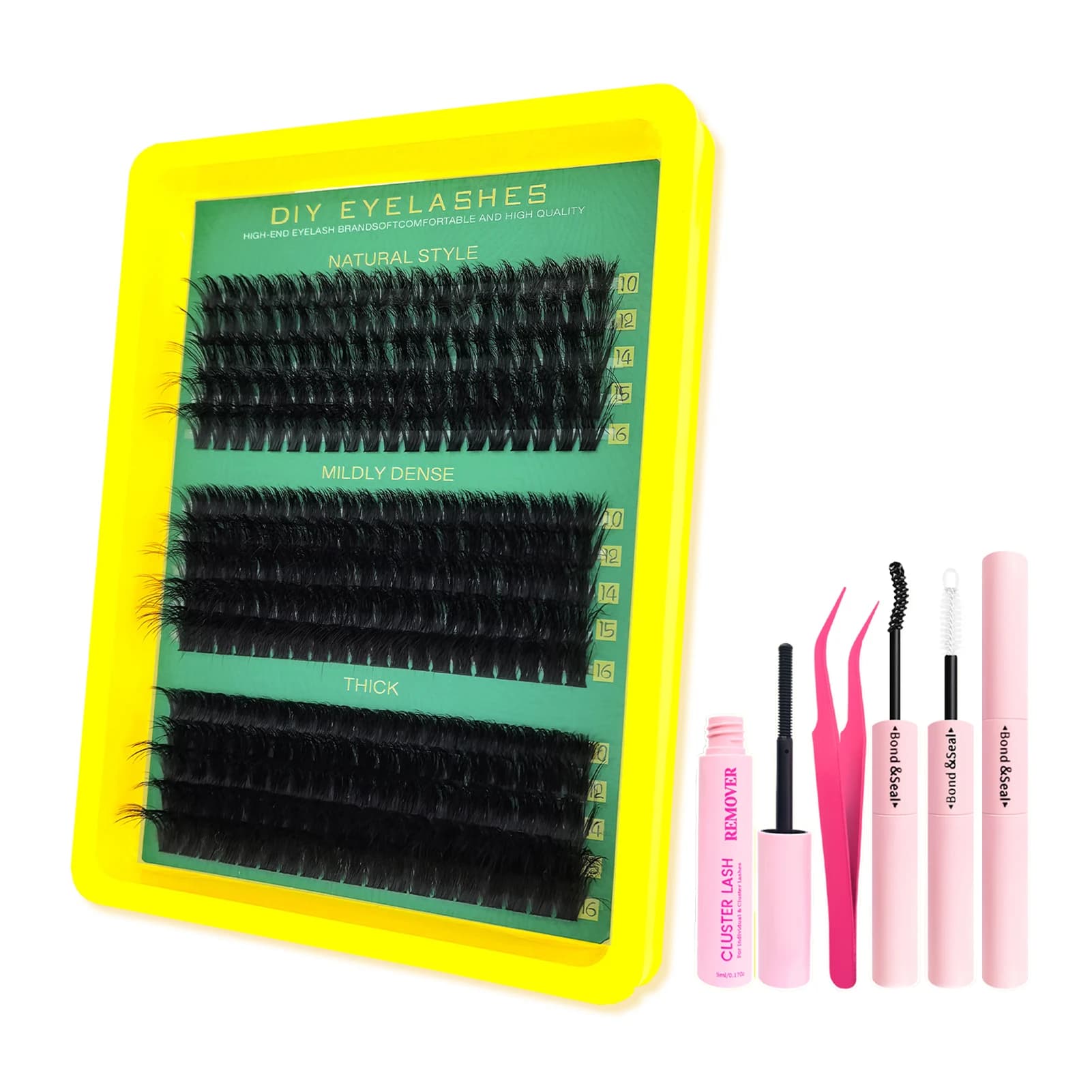 Set of fake lashes lashes do-da-te 60D/80D/100D Individual eyelashes Cluster Lash Bond and seal Collating remover for fake eyelashes, tweezers