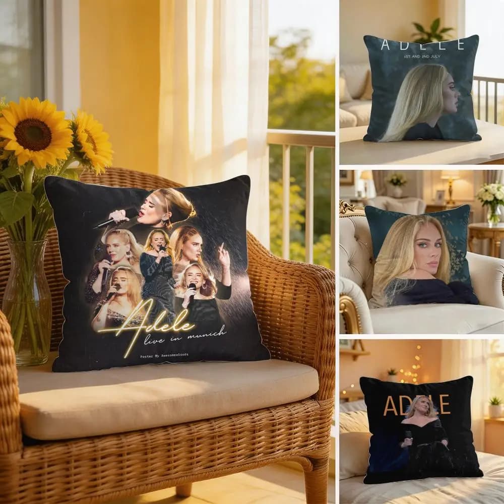 Fodera per cuscino Hot Singer A-Adele in morbido peluche | Fodera per cuscino decorativa a doppia faccia | Divano per Camera da Letto, Arredamento per la Casa
