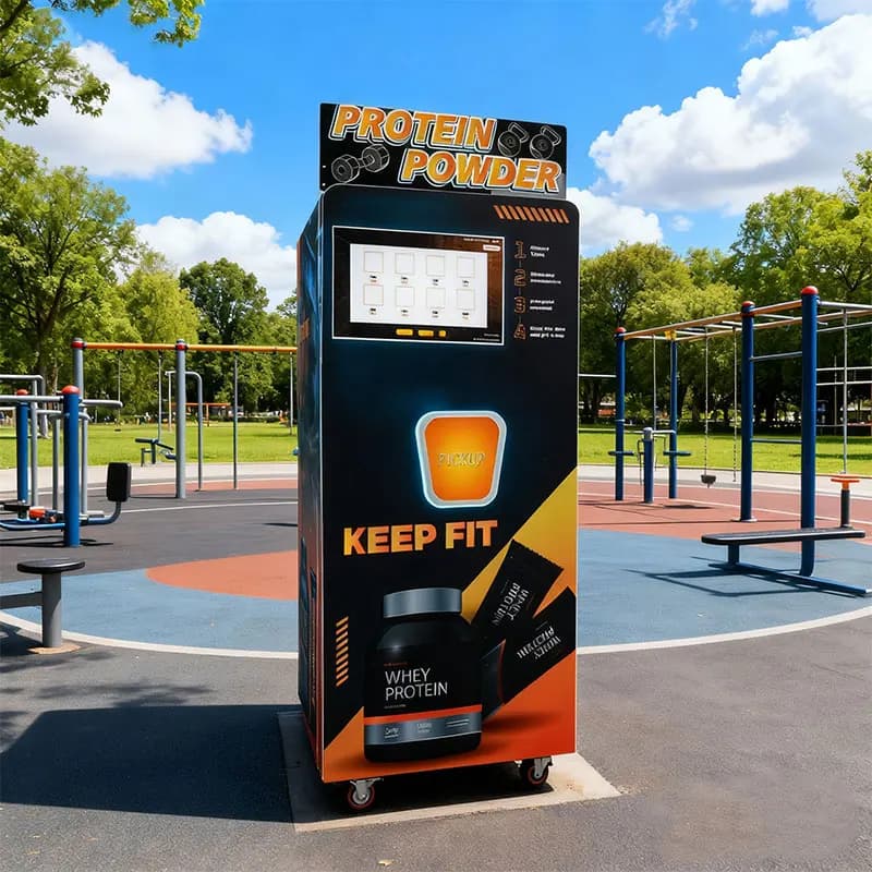 Automatic Gym Powder Protein Distributor with Touchscreen Display Remote Monitoring and Multiple Payment Options