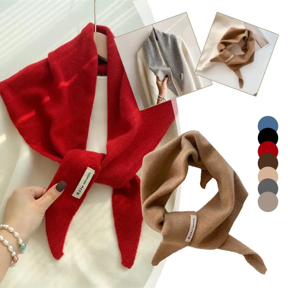 British Korean triangular scarf Triangular wool scarf Women's scarf knitted scarf Multi-functional hot mesh