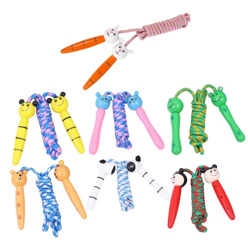 Kids Jump Rope Jumping Rope Adjustable Cotton Braided Jumping Rope with Wooden Handle for Boys and Girls Training Fitness Fun Toy 24TB