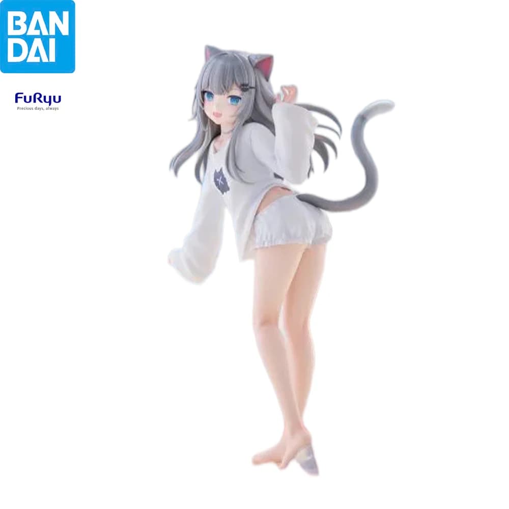 Brand New FuRyu VTuber Nachoneko 22cm PVC Cute Pajama Anime Waifu Desktop Collectible Display Gift For Otaku Collectors