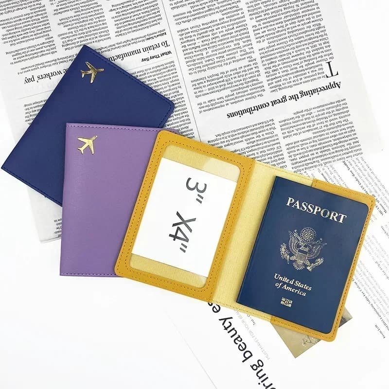 Custodia per passaporto da viaggio alla moda Donna Uomo Passaporto Porta carte di credito Custodia in pelle PU Porta biglietti da visita Portafoglio per passaporto Borsa da viaggio