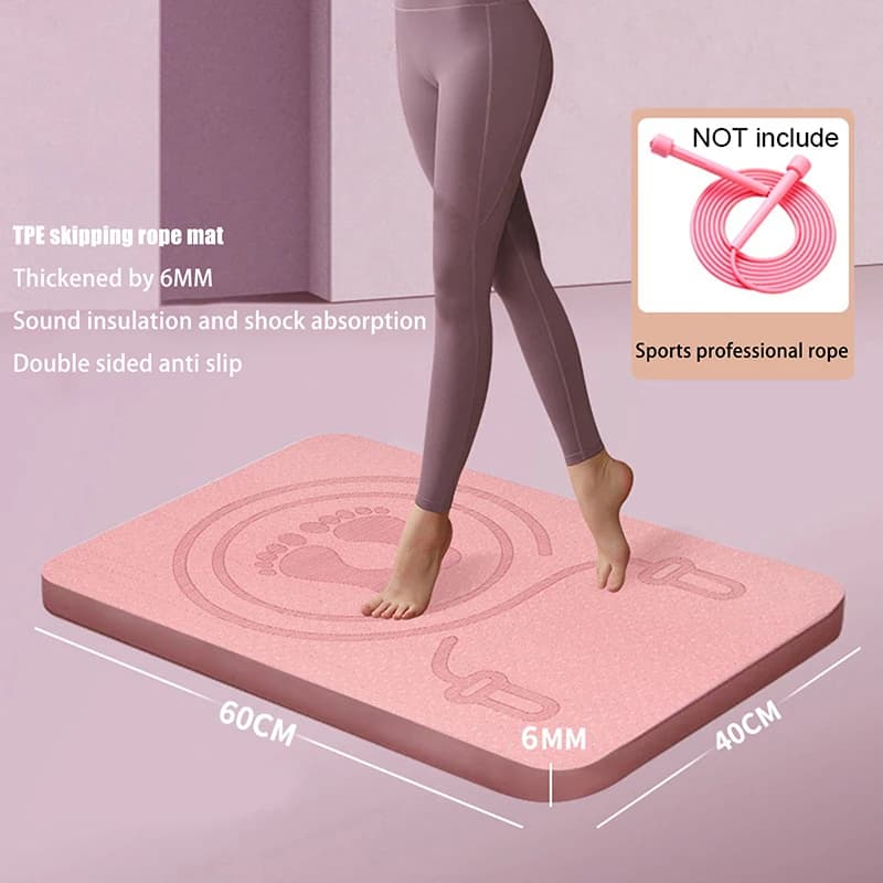 Nuovo Tappetino per Saltare con Corda da 6MM, Antirumore, Tappetino da Pavimento per Esercizi, Assorbimento degli Urti, Tappetino Yoga in TPE, Tappetino Fitness
