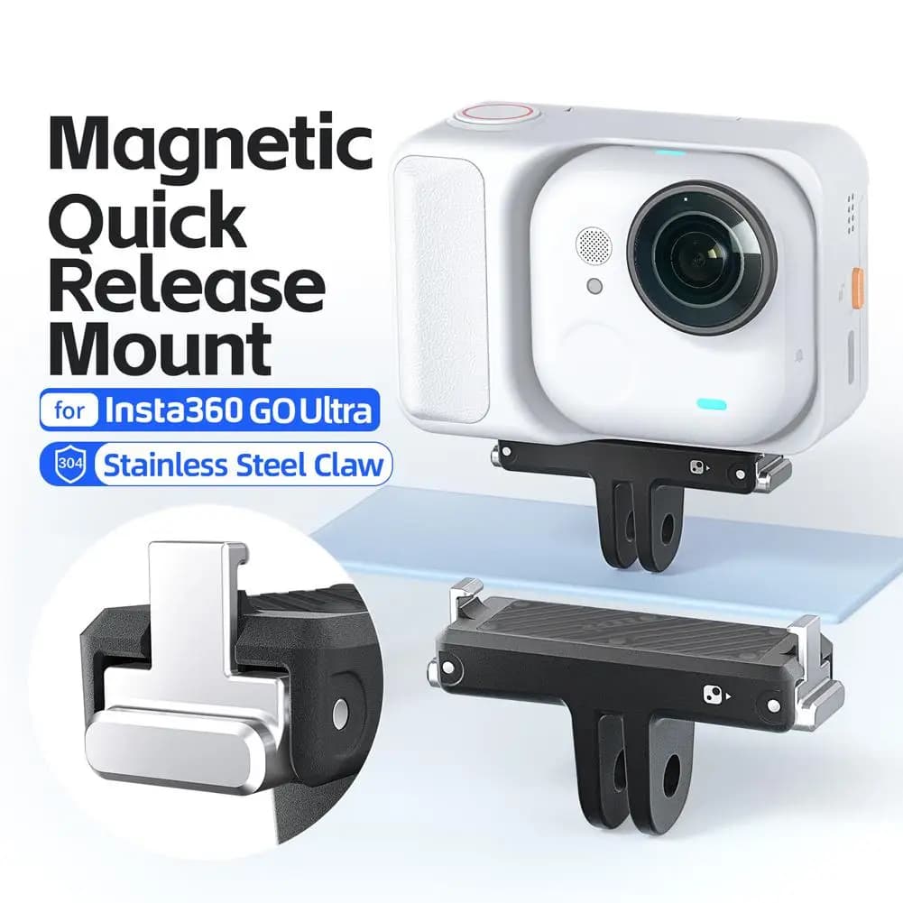 Supporto magnetico a sgancio rapido da 1 pezzo per Insta360 Go Ultra plastica nera staffa adattatore di espansione accessori per action camera