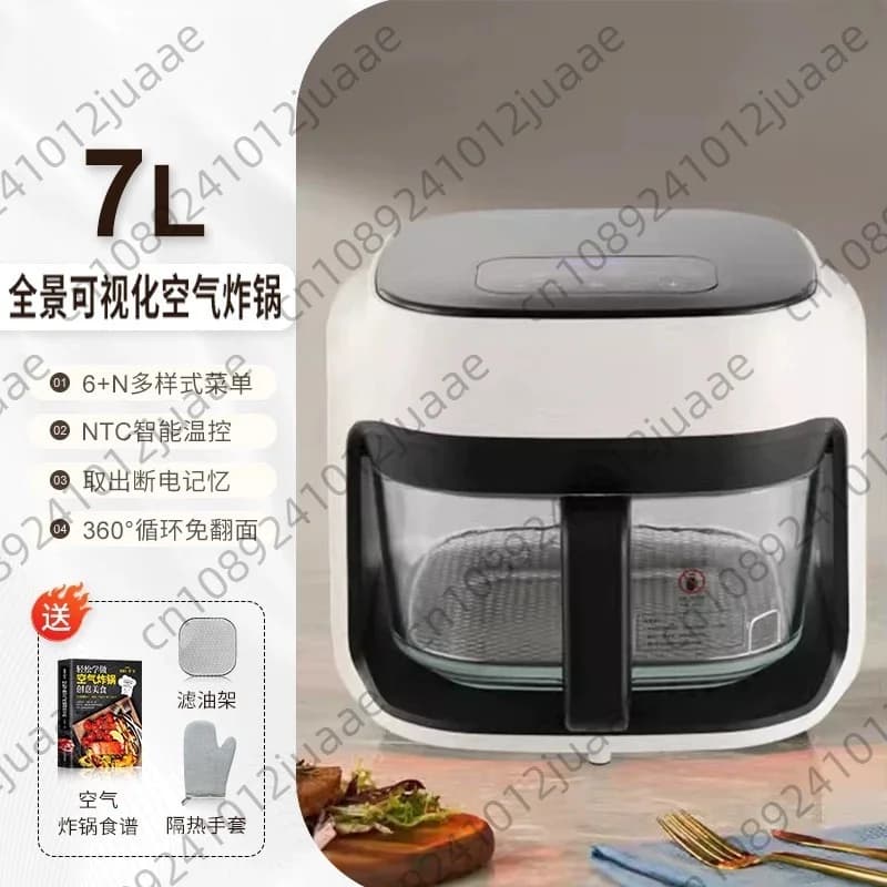 7/8L Air Fryer Oven Household Deep Frying Machine Large Capacity Visual Air Fryer Electrodomesticos Para La Cocina Inteligente
