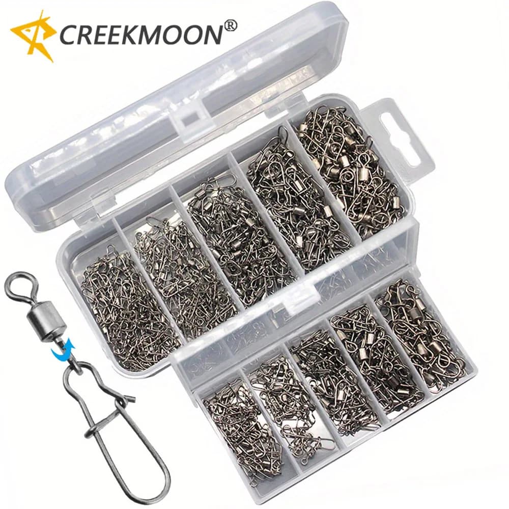 Set of 95/210 Pieces Kit of Connectors for Fishing Equipment 2-10 # Stainless Steel Sphere Sphere Wheel with Mosque for Fishing Accessories