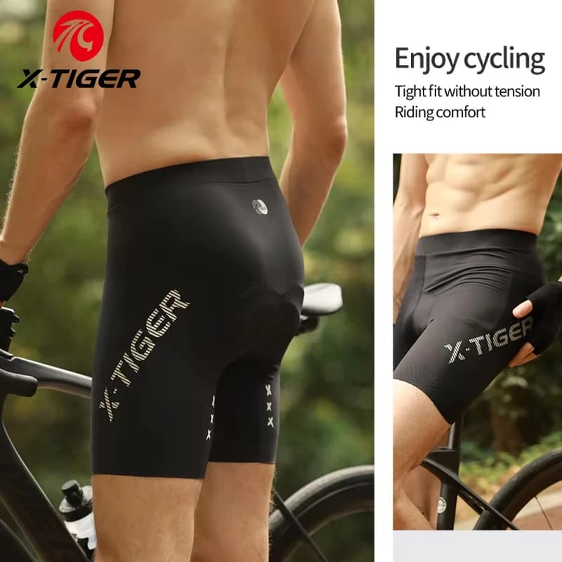 X-TIGER Men's Cycling Shorts Professional Bicycle Shorts Fast Drying Breathable With Sponge Padding Suitable for Cycling on Mountain and Road