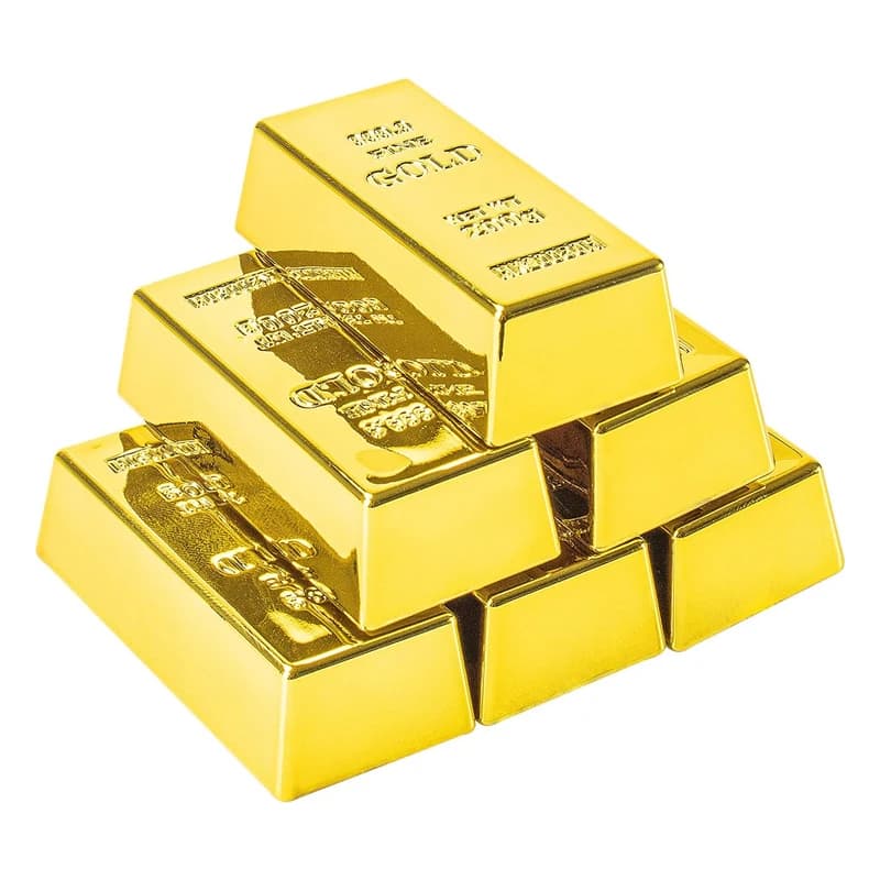 1/6 pezzi di plastica falso lingotto d'oro simulato mattone d'oro falso scintillante barra d'oro fermacarte fermaporta fermacarte film prop novità regalo
