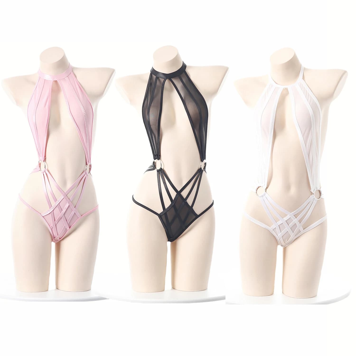 Maglia sexy da donna trasparente tuta lingerie sexy gioco cosplay vestire vestiti uniforme pigiama anime outfit