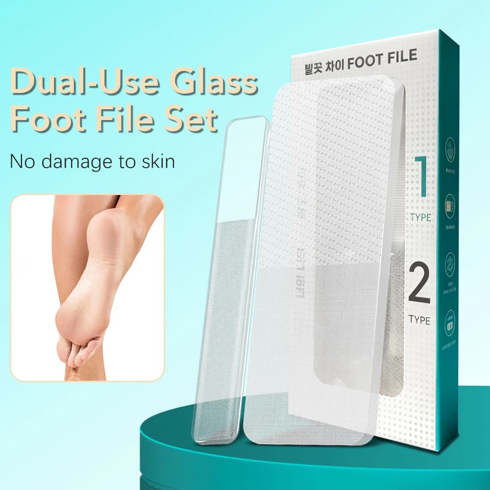 2 pezzi/set set di lime per piedi in vetro rimozione calli tallone rimozione della cura della pelle morta strumenti professionali per pedicure manicure
