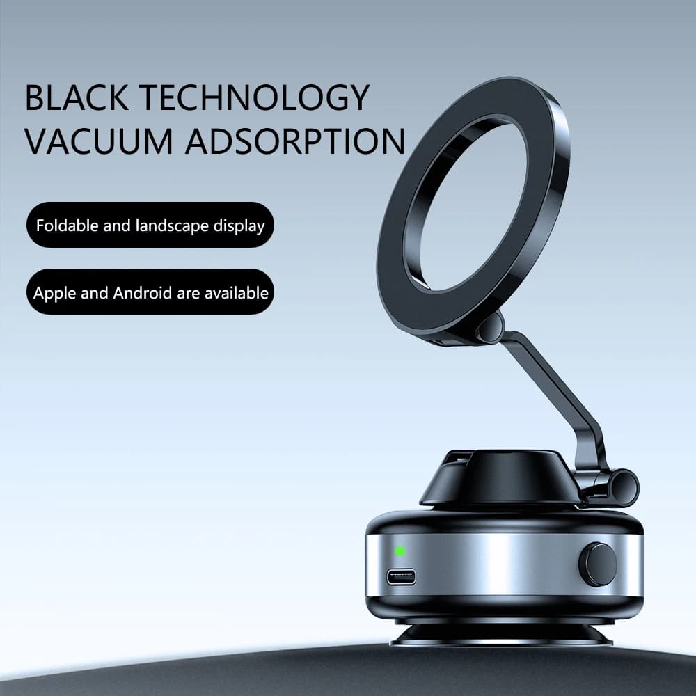 Supporto per telefono da auto X98 con ventosa elettrica a 360° ° Supporto Magnetico Rotante Pieghevole per iPhone 12-16 Pro, Xiaomi, Samsung