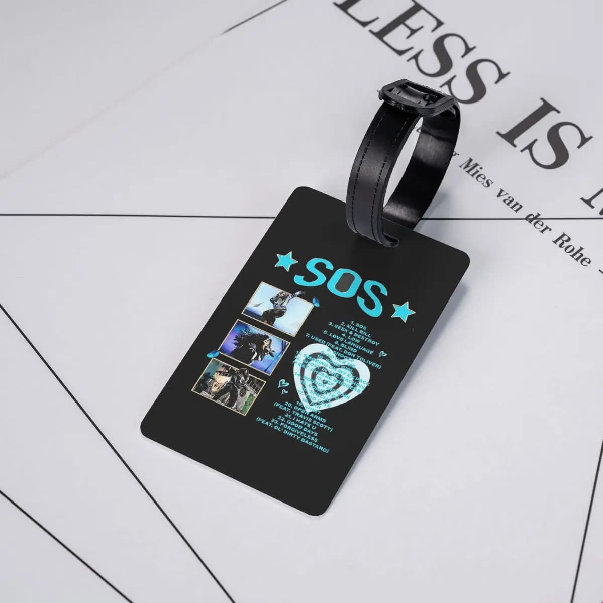 Etichette per Bagagli SZA SOS, Accessori per Valigie, Tag per Bagaglio da Viaggio, Porta Etichetta con Nome e Indirizzo