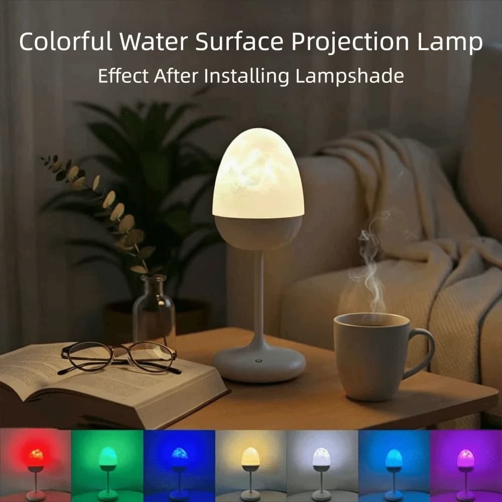 Water Wave Projection Bluetooth Speaker Multi-Function USB Powered Night Light Waveform Projection Ambient Lighting