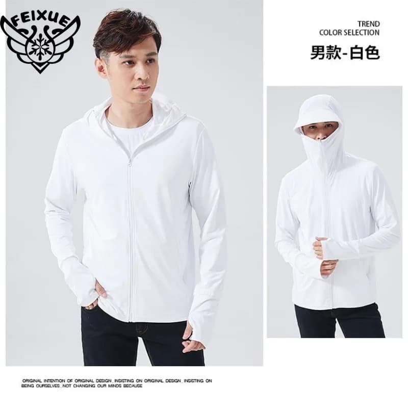 Estate UPF 50+ Protezione solare UV Cappotti di pelle Uomo Abbigliamento sportivo ultraleggero Capispalla con cappuccio Pesca Caccia Abbigliamento Giacche ad asciugatura rapida