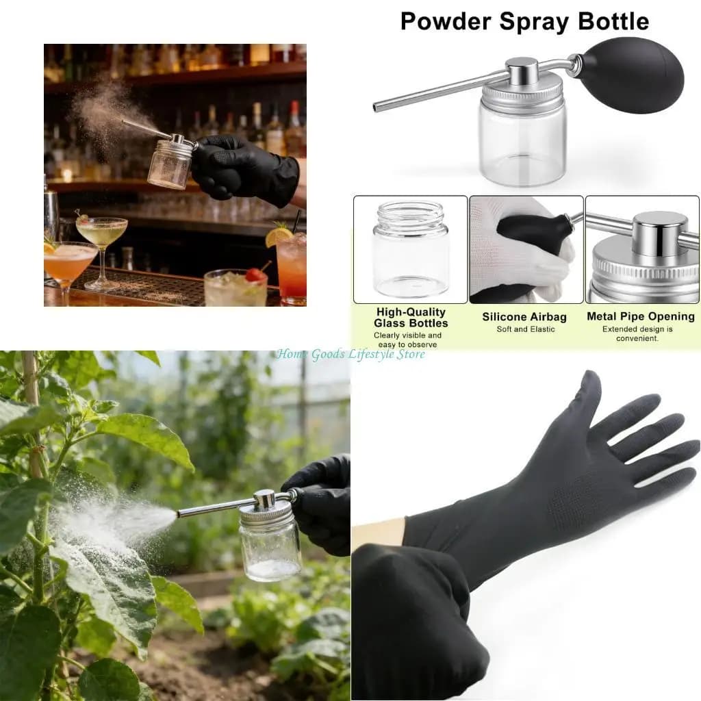 E74E Flacone riutilizzabile per polvere con impugnatura ergonomica e guanti confortevoli