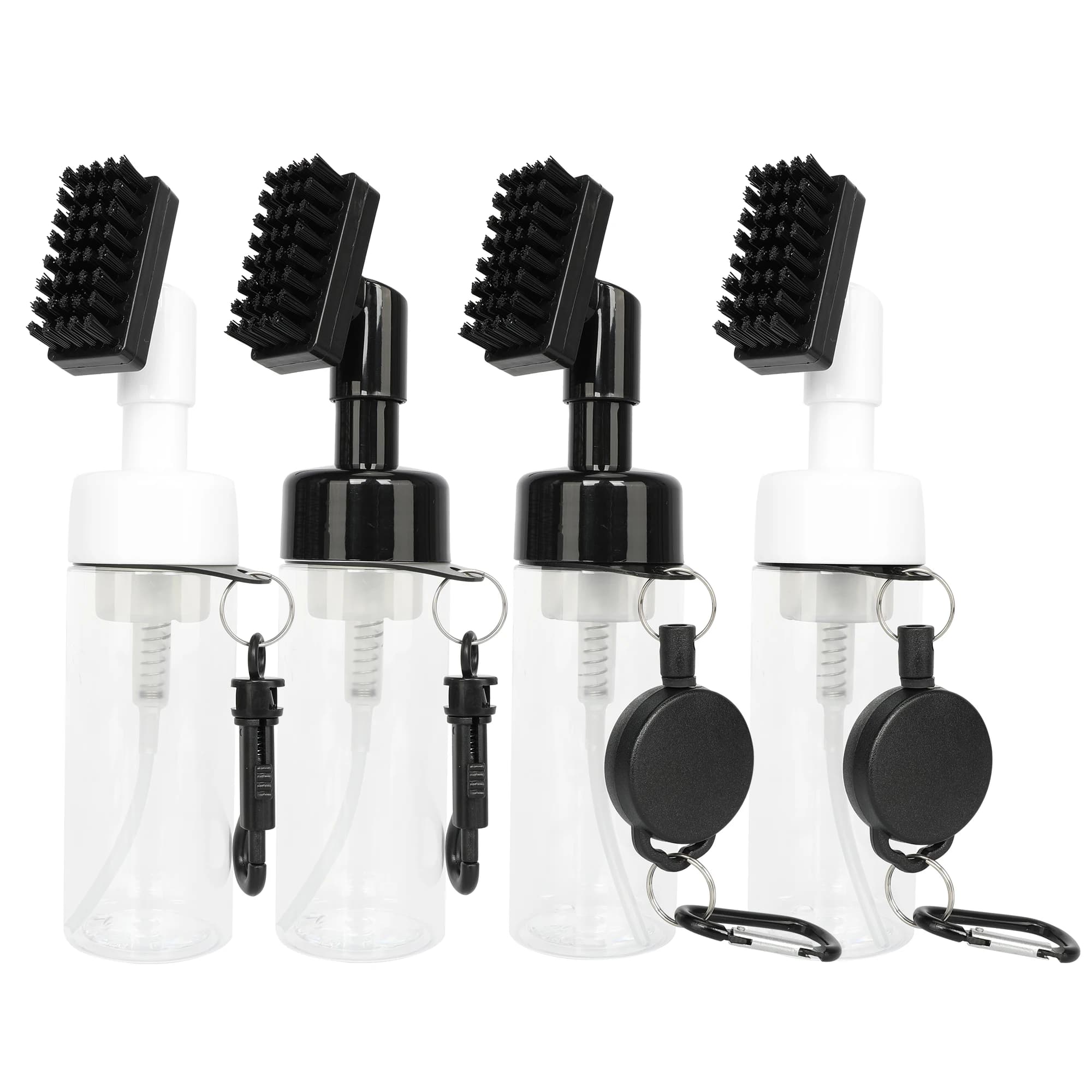 Spazzola per la pulizia delle mazze da golf con flacone spray, strumento di pulizia staccabile con gancio per le scanalature delle ferre da golf, accessorio da golf portatile