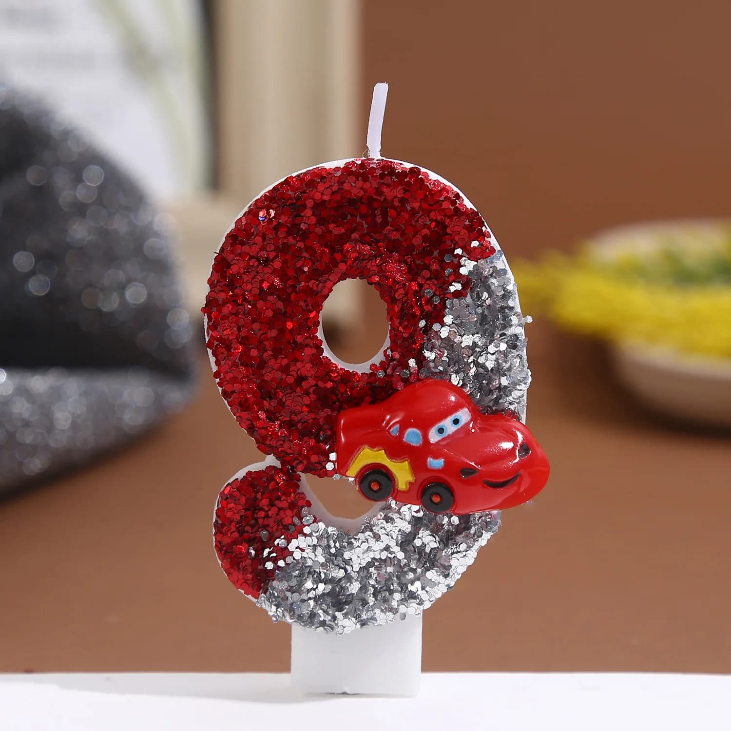 Red Car Birthday Candles. Silver 0-9 Number Candles. Super Shiny Slice Cake Dessert Plugin. Party Atmosphere Outfit.