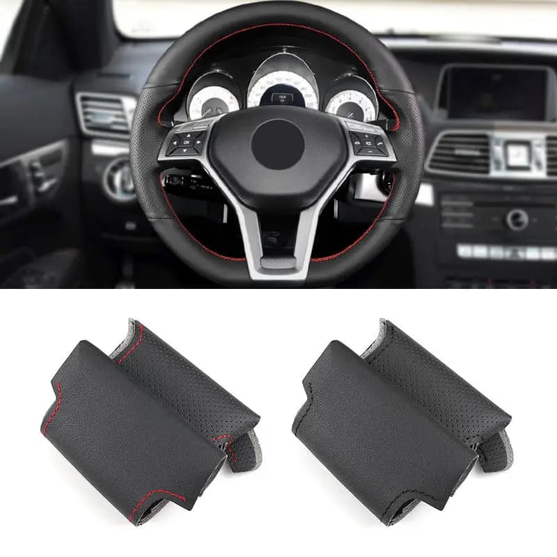 Coprivolante in Pelle Traforata per Mercedes Benz A45 AMG W176 C63 W204 CLA C117 CLS S-Model 2011-2016, Cucito a Mano