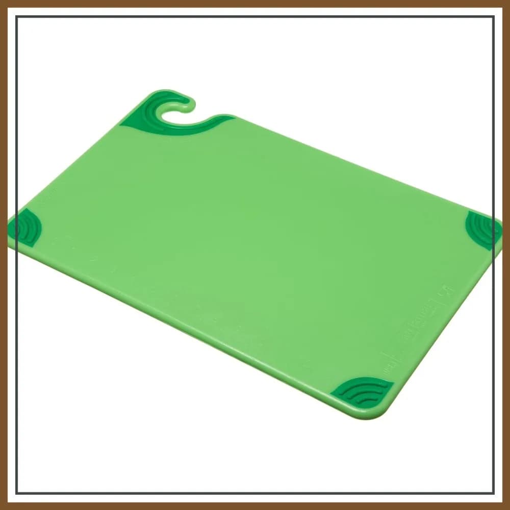 Tagliere in Plastica Verde 12x18x0.5" con Gancio di Sicurezza, Confezione da 6