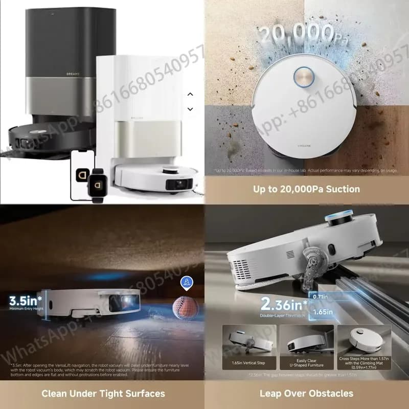 DREAME X50 ultra Vacuum Cleaner 100% Automatic Cleaning Strong Suction Wet/Dry Function 100% Corner Coverage EU Plug