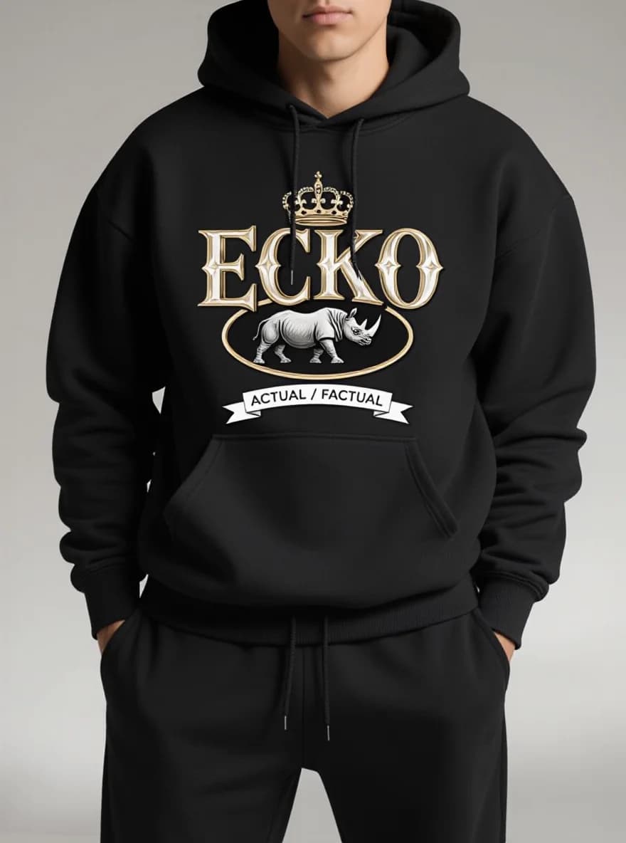 Felpa con cappuccio da uomo ECKO Rhino, manica lunga, comoda, sportiva/casual, primavera autunno inverno