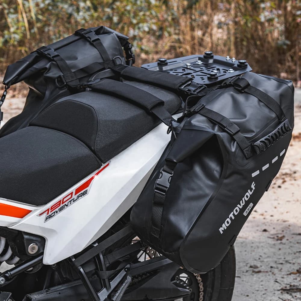 Borse laterali per bagagli da viaggio impermeabili universali per moto 18/28/48L Borsa laterale per moto per borsa laterale per Yamaha Honda Kawasaki