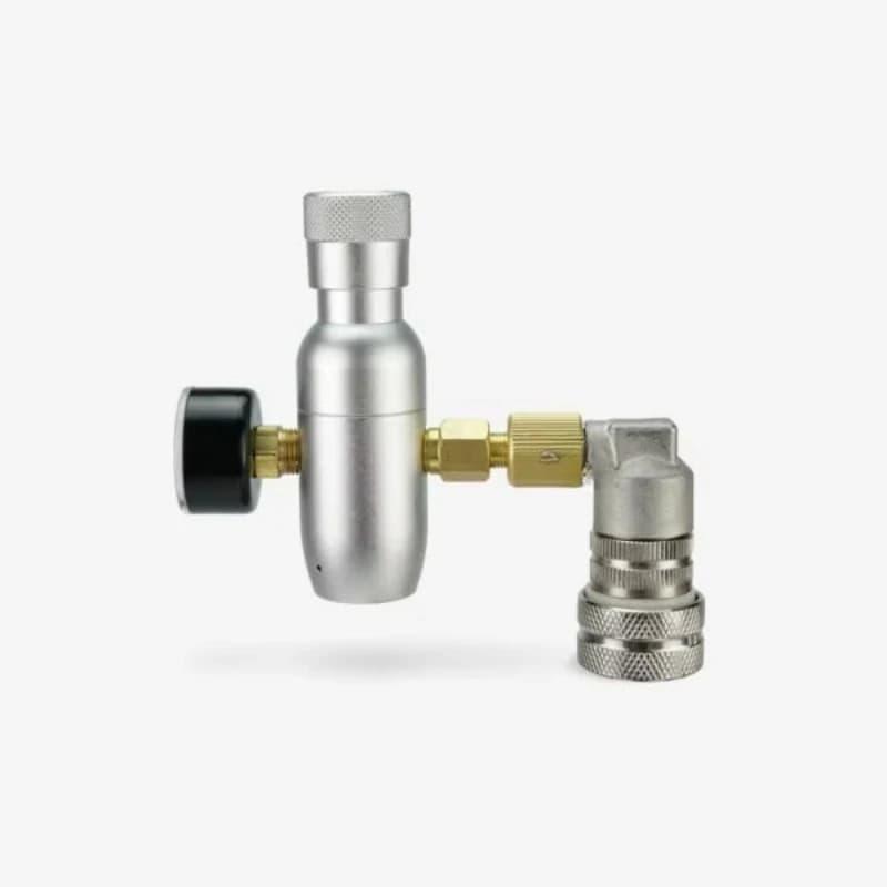 Mini Caricatore CO2 in Acciaio Inox con Raccordo a Sfera, Regolatore CO2 Portatile per Fusti di Birra 3/8-24UNF