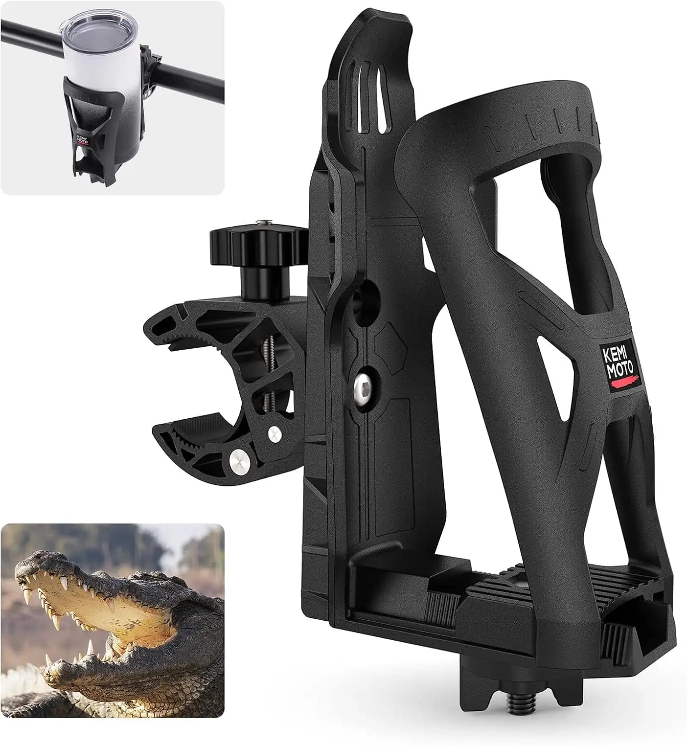 Portabicchieri per Moto con Rotazione a 360° ° Morsetto Girevole per ATV e Moto da Cross, Portabottiglie Regolabile per Bottiglie d'Acqua Fino a 3,5 Pollici di Diametro