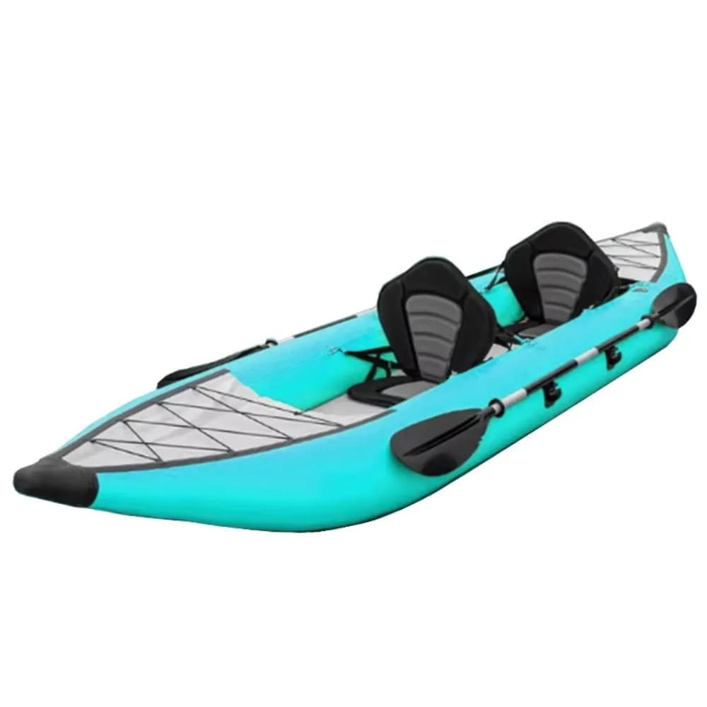 Kayak Gonfiabile 2 Posti 2026 con Pagaie e Pompa, Kayak da Pesca Gonfiabile in PVC Drop Stitch per 2 Persone