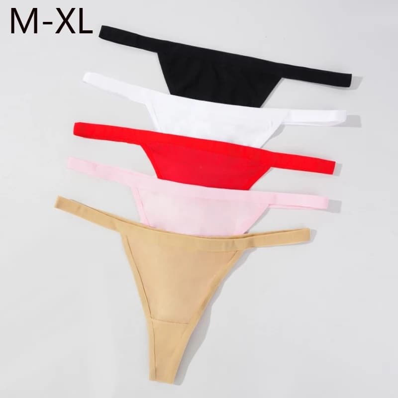 Women Seamless Underpants Cotton Thongs Sexy Low Waist Bikini Female Solid Color Lingiere Comfortable G-string Panties