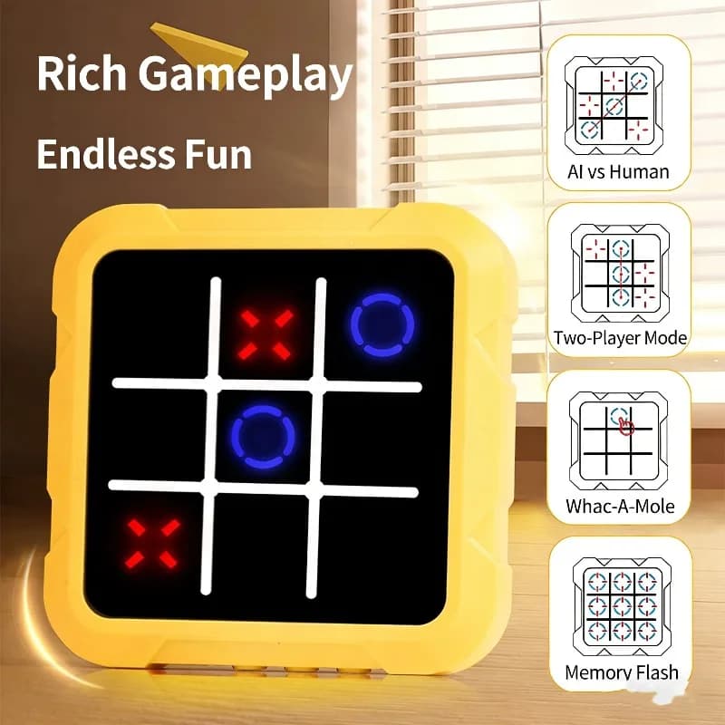 AI Electronic Chess Tic Tac Toe Set - Perfect Gift for Kids Family Game Night, Educational Brain Teaser 2 in 1