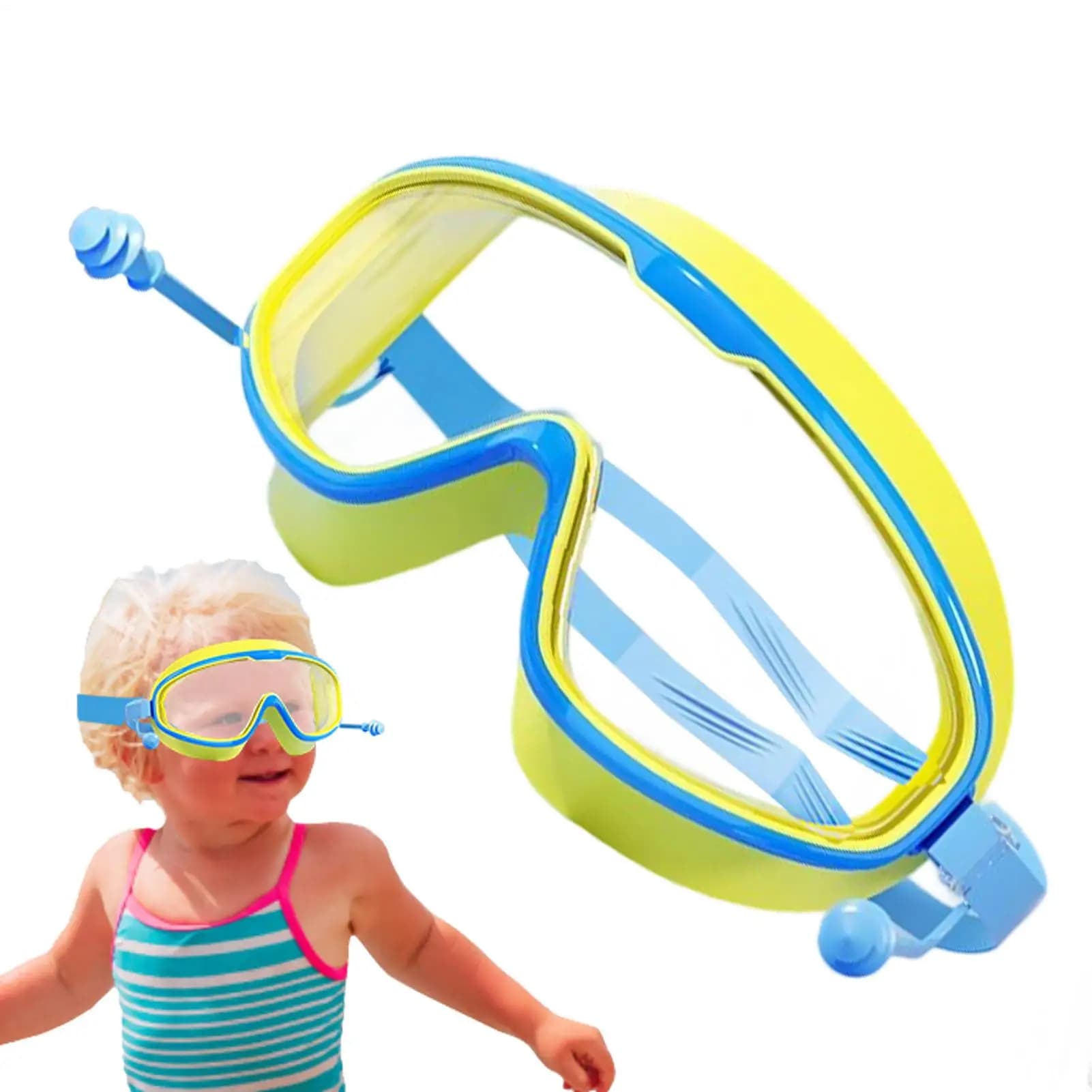 Occhialini da Nuoto per Bambini con Montatura Grande, Occhialini per Bambini e Neonati, Antiappannamento, HD, Ampia Visuale, Protezione Occhi