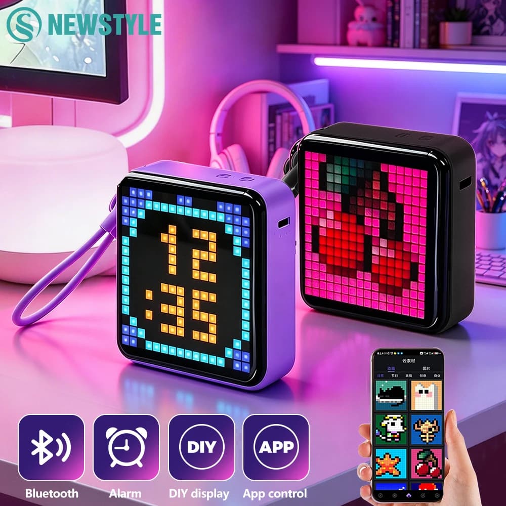 Display LED Pixel con Controllo Bluetooth tramite App, Luce Notturna Personalizzabile per Decorazione e Animazioni